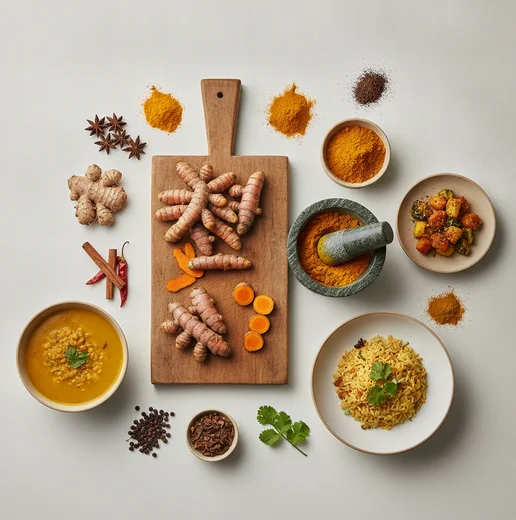 Kurkuma: původ, druhy a cesta od kořene k prášku